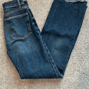 Zara Women's Dark Blue Straight Jeans